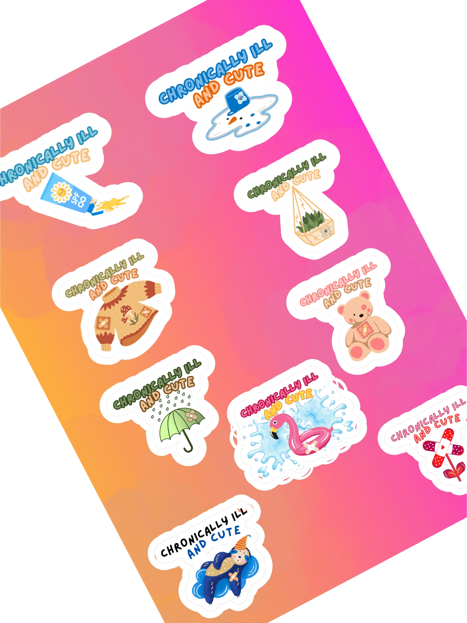 Chronically Ill and Cute Sticker Sheet product image (1)