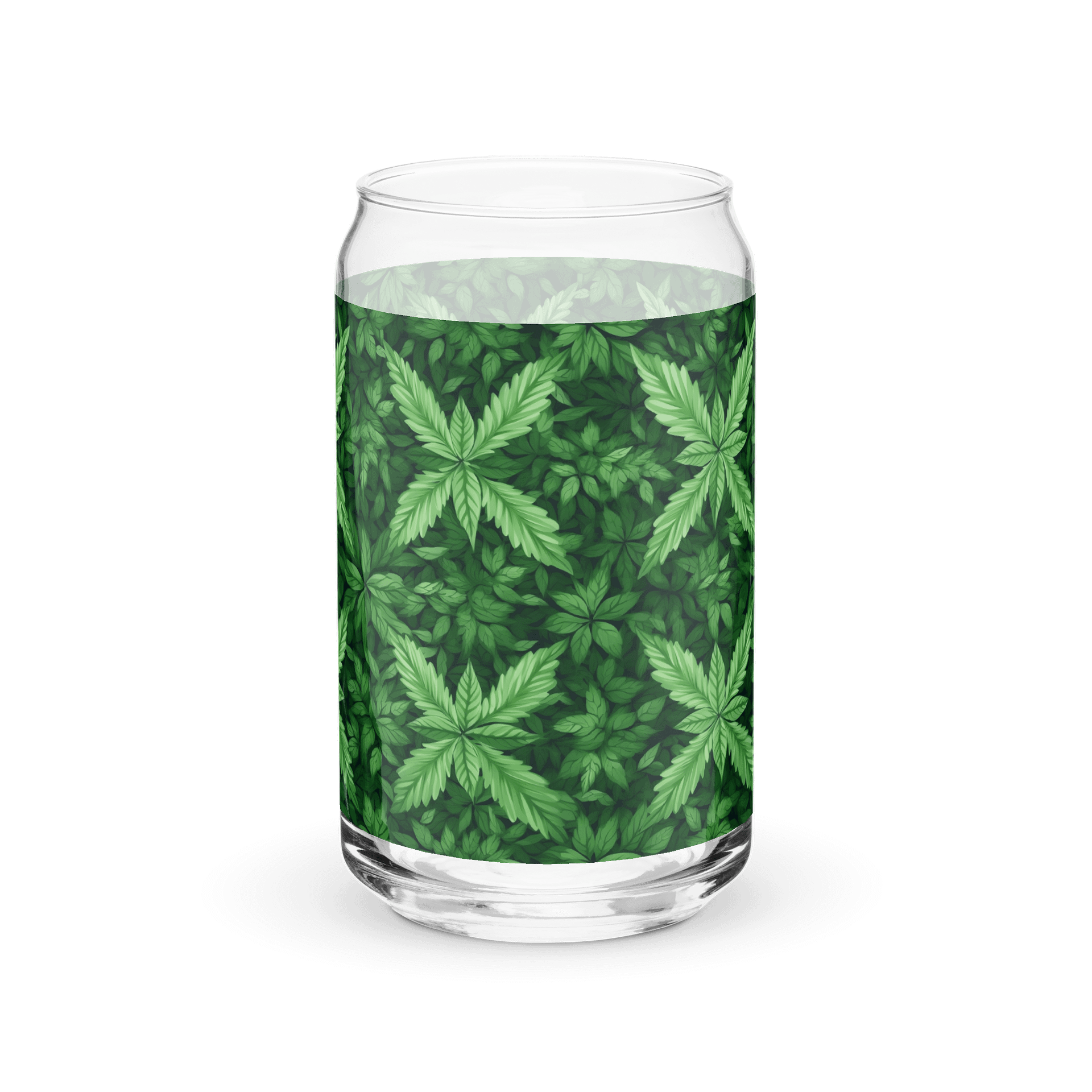 Cannabis – Bokeh Leaf Bliss - Design | Can-Shaped 16oz Glass product image (3)