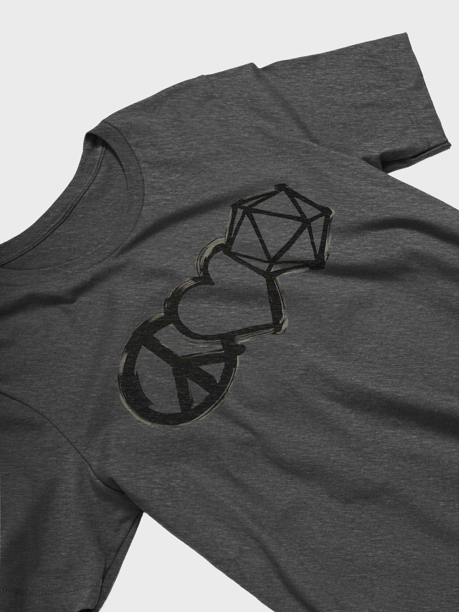 Peace Love D20 Subtle Board Game Shirt - Gray product image (4)