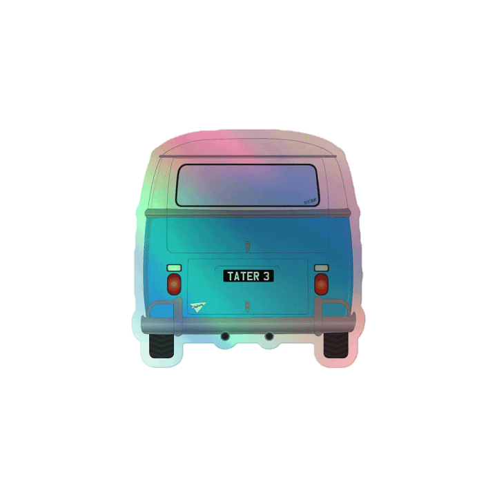 Blue bus Taterwave 3 year holo sticker product image (1)