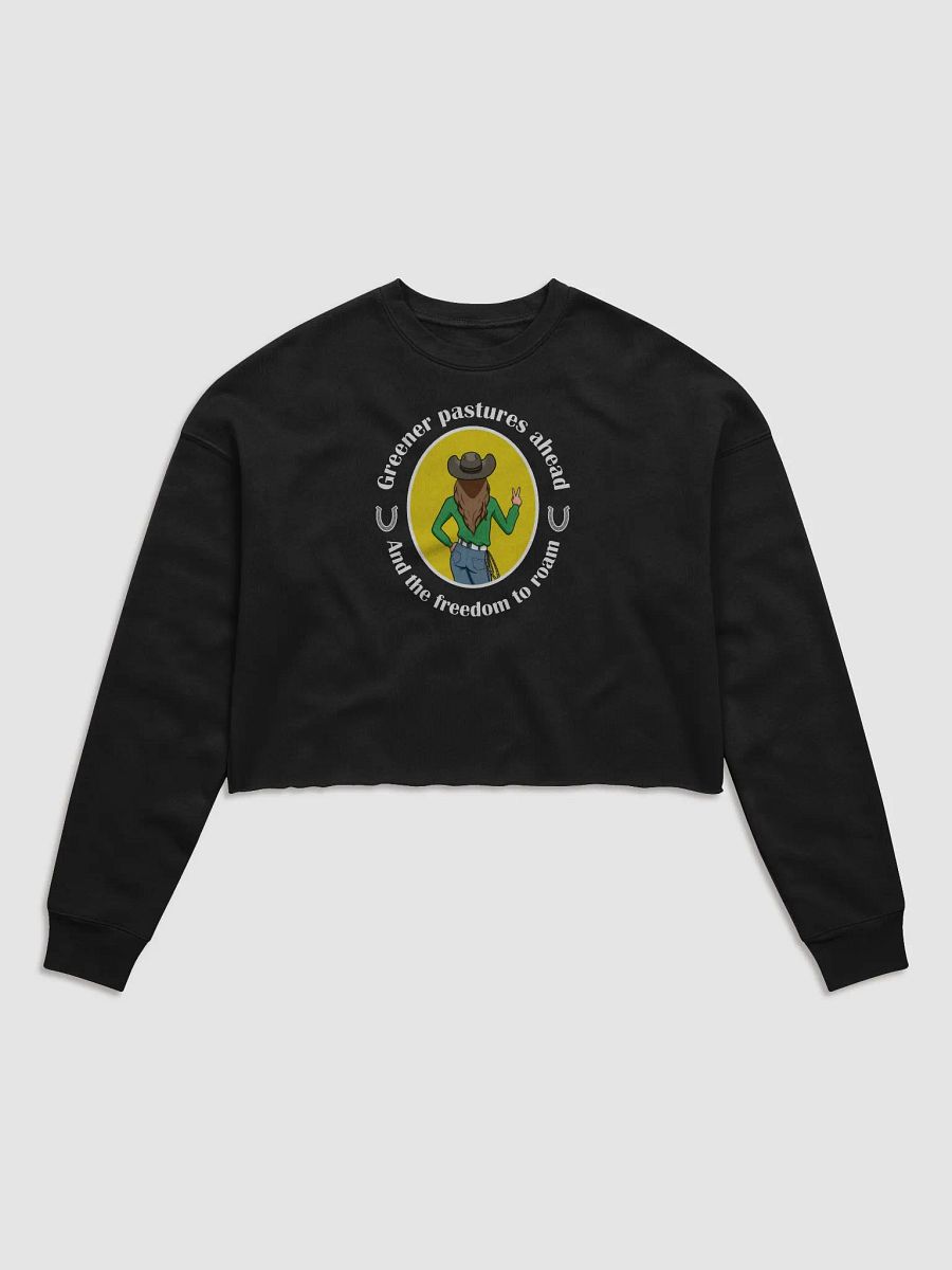 Greener Pastures Ahead - CROP sweatshirt, raw hem product image (1)