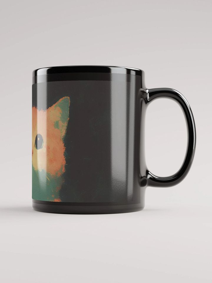 Fluffy Cat Black Glossy Mug product image (2)