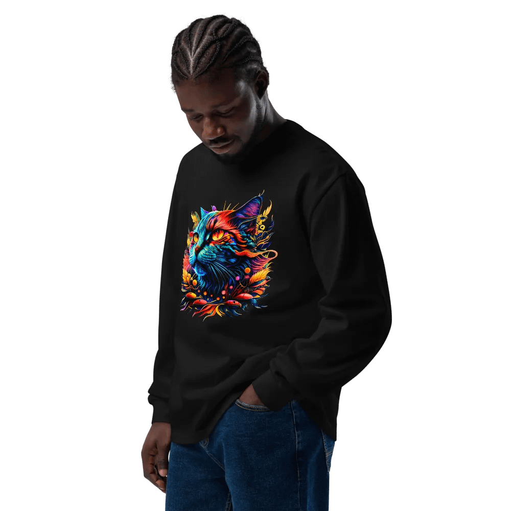 [Trippy Cat] Unisex Premium Heavyweight Long Sleeve Shirt product image (13)