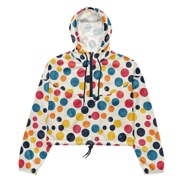Polka Dot Illusion Vintage Retro Women's Cropped Windbreaker product image (2)