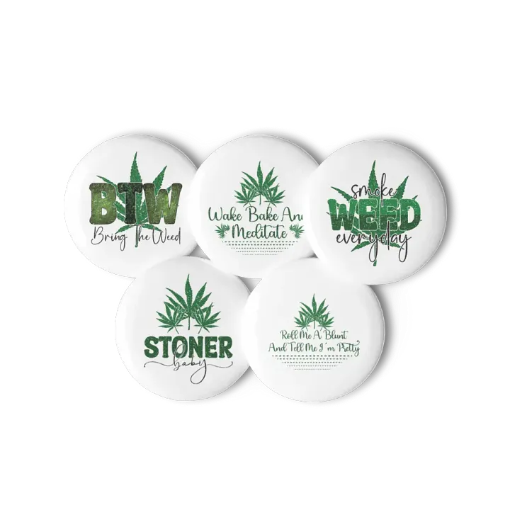 BTW: Bring The Weed Pin Button Set product image (1)