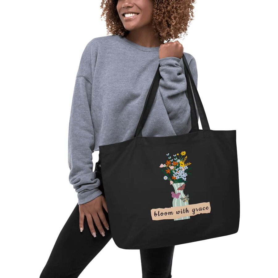 Graceful Blooms Organic Cotton Tote Bag product image (4)