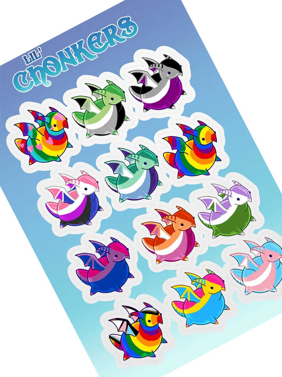 Lil Chonkers - Dragon Stickers LGBTQIA+ product image (1)