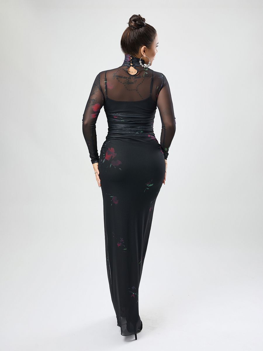 Wholesale dresses mesh see-through with sling maxi dress two-piece set product image (5)