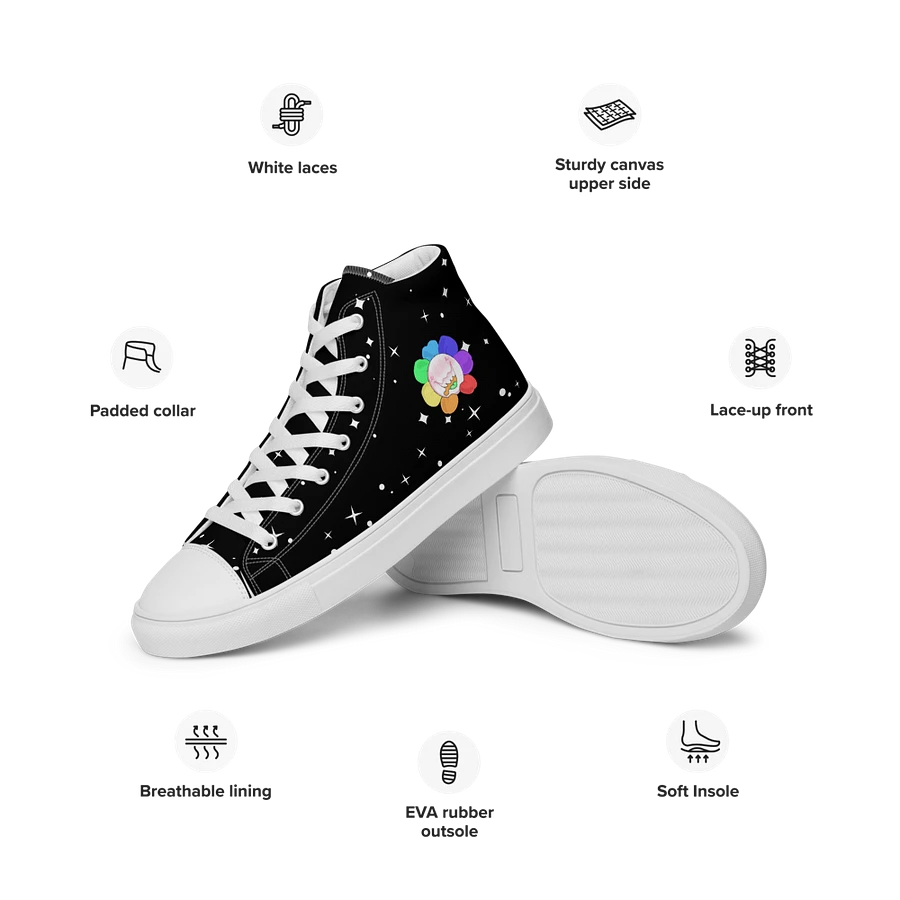 Black Starry and White Flower Sneakers product image (42)