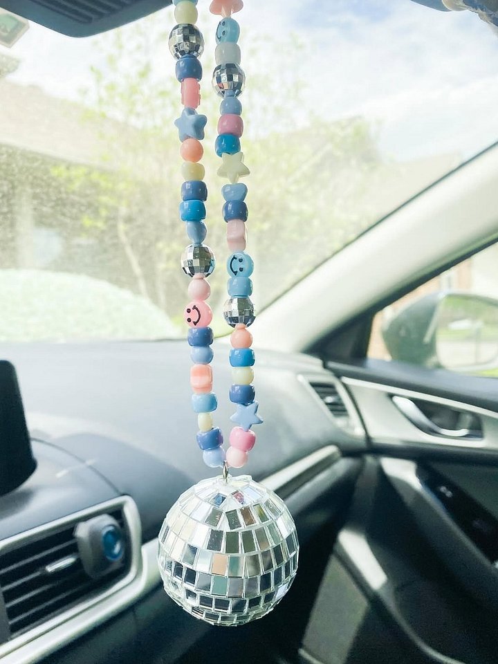Custom Disco Ball Beaded Car Charm product image (1)