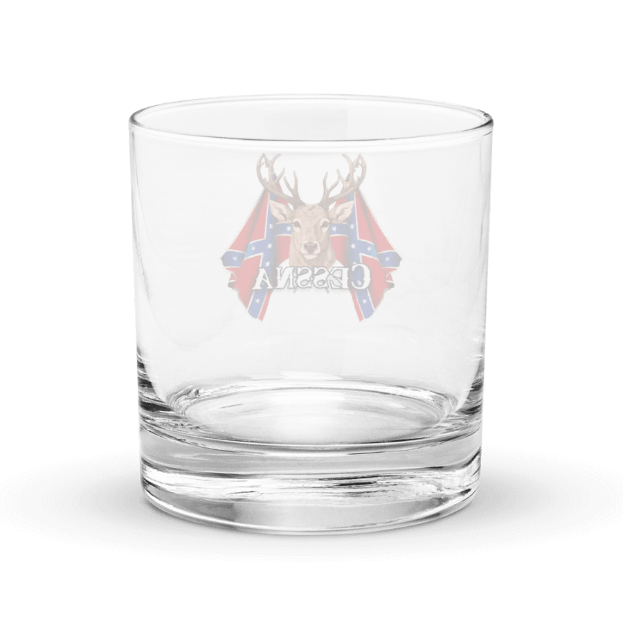 "Cessna" Last Name Rebel Redneck Deer - Rocks Glass product image (4)