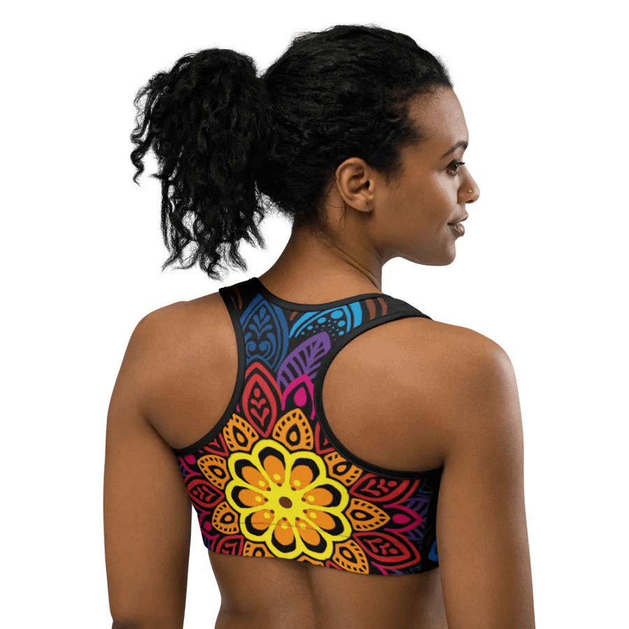 Vibrant Mandala Print Sports Bra product image (4)
