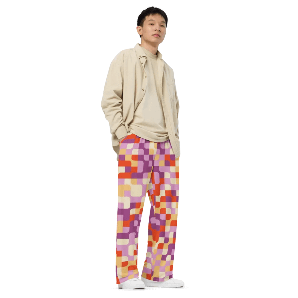BUIII Pixelated Geometry: Autumn Breeze Wide-Leg Pants product image (8)