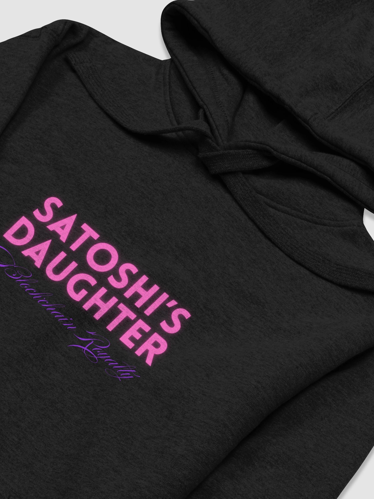 Satoshi’s Daughter – Blockchain Royalty | Pink Font Hoodie product image (3)