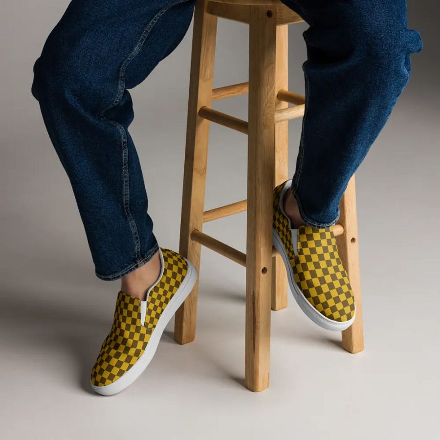 Vintage Checkered Mens Slip Ons Shoes n. 33 product image (4)