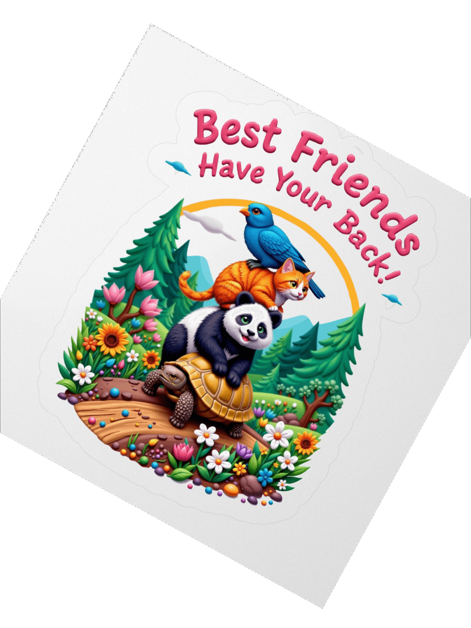 Best Friends Have Your Back! Animal Stack Kiss Cut Stickers product image (4)