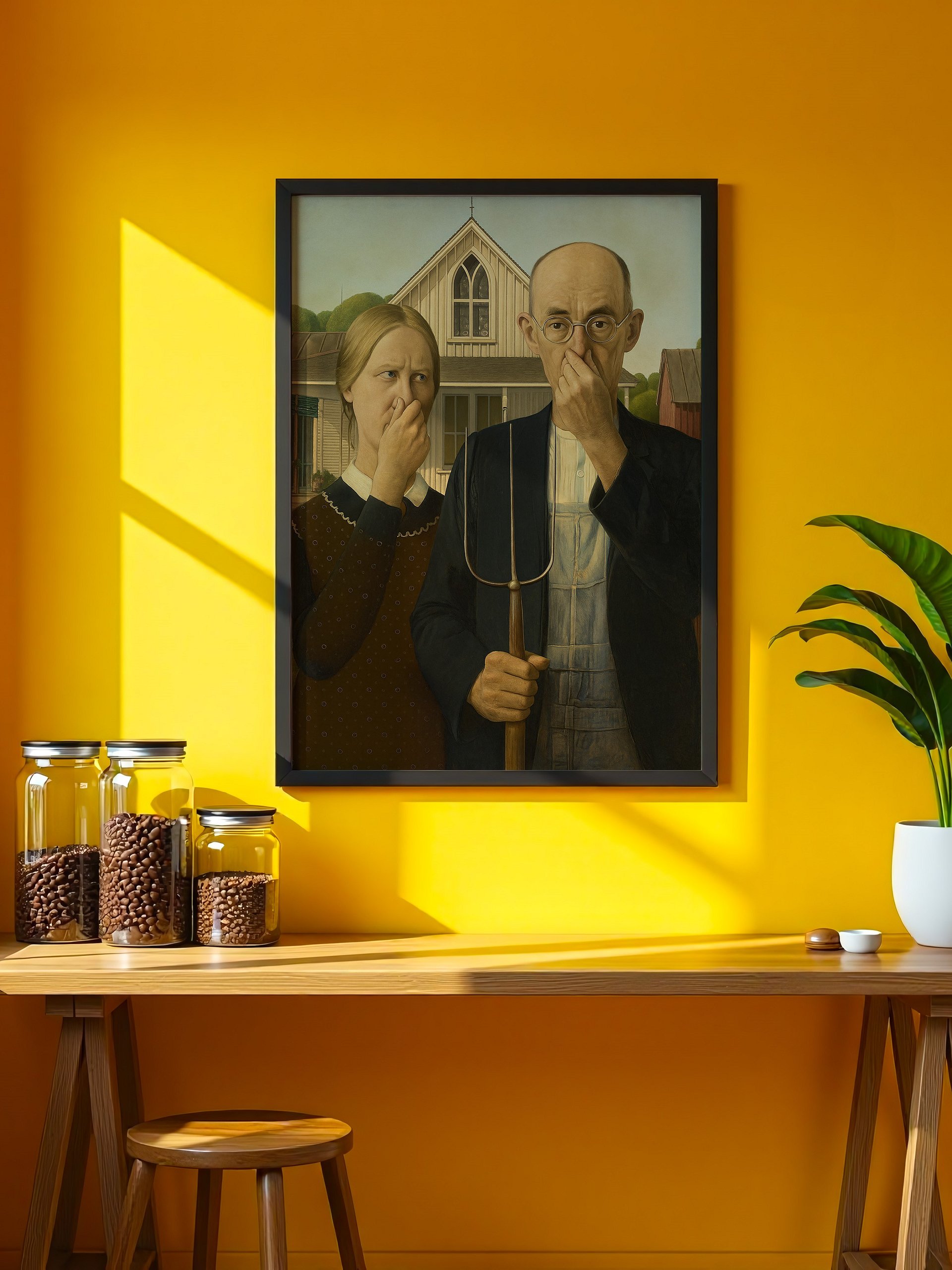 Funny American Gothic Bathroom Art Print Poster product image (6)