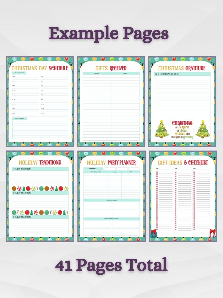 Printable Holiday Planner for Christmas and New Year's Eve product image (8)