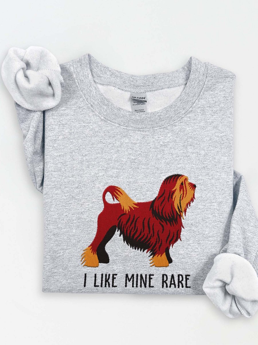 I Like Mine Rare Sweatshirt (Embroidered) of a Löwchen(Chocolate) product image (1)