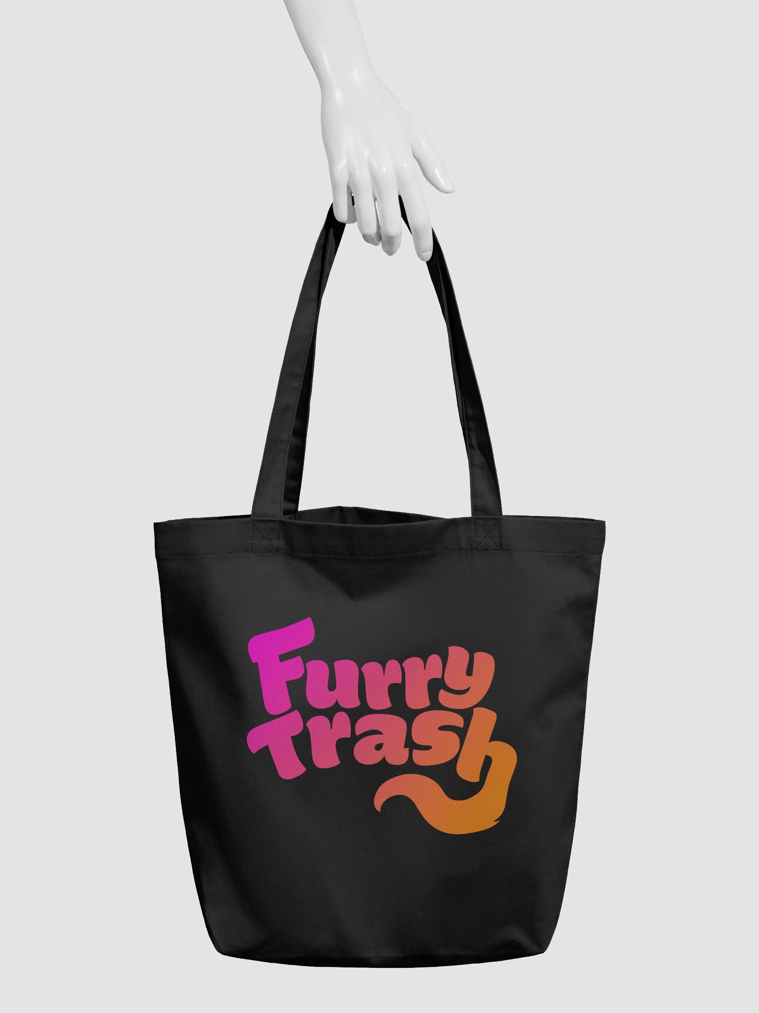 Furry Trash Tote – Bubble Logo (Sunrise Gradient) product image (3)