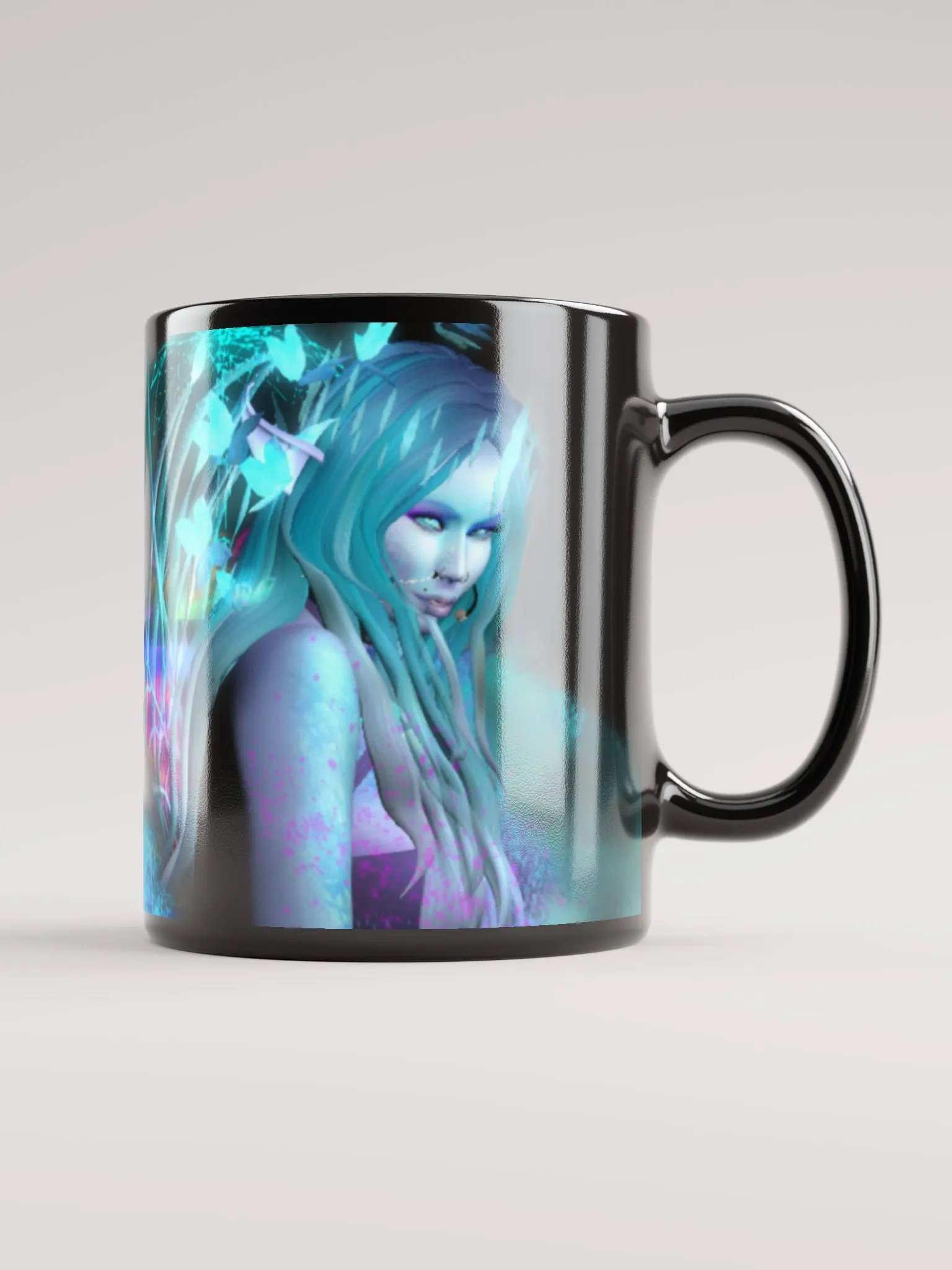 WW Blue Fairy Black Glossy Mug product image (6)