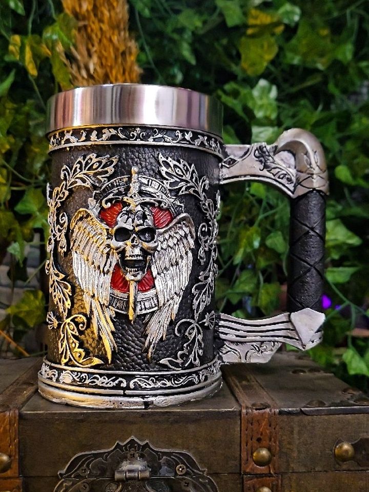 The Armored Kingdom Winged Wrath Skull War Mug product image (1)