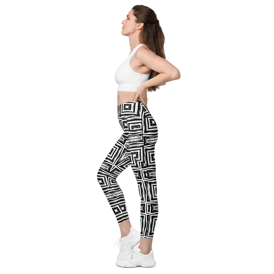Abstract Monochrome Repeating Pattern All Over Print Ladies Leggings product image (20)