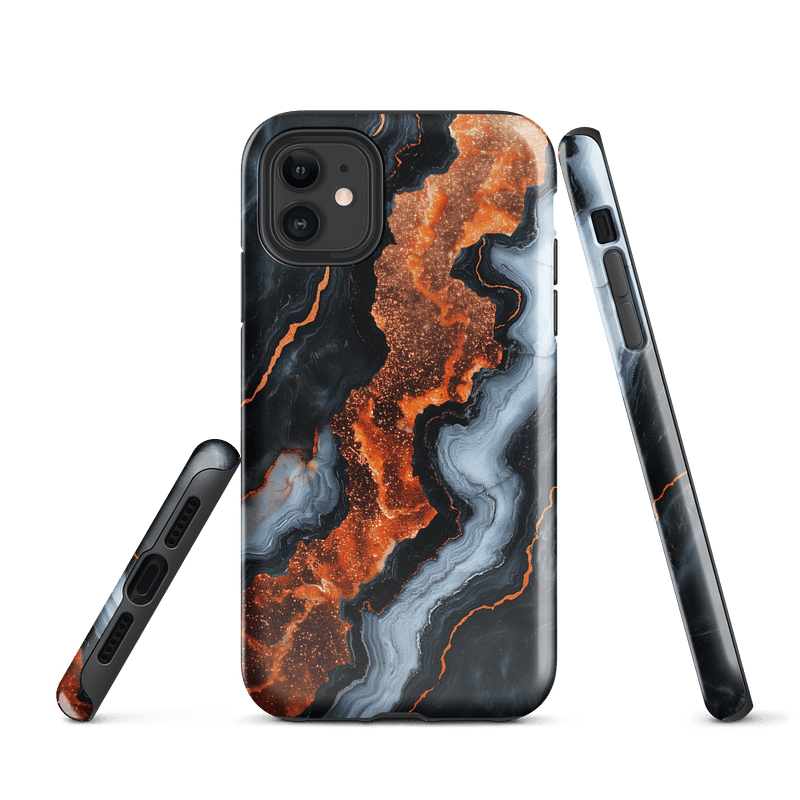 Black Copper Marble Effect - Tough Phone Case