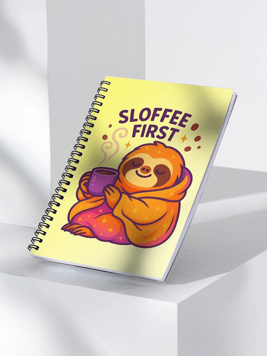 Sloffee First – Funny Sloth Coffee Notebook | Sloths Having Snacks Collection product image (3)