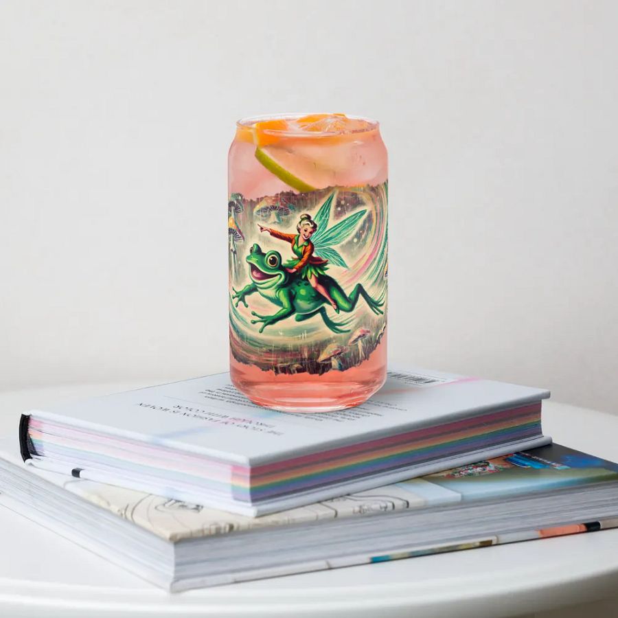 Whimsical Frog Fairy Glass with Optional Lid and Straw product image (34)