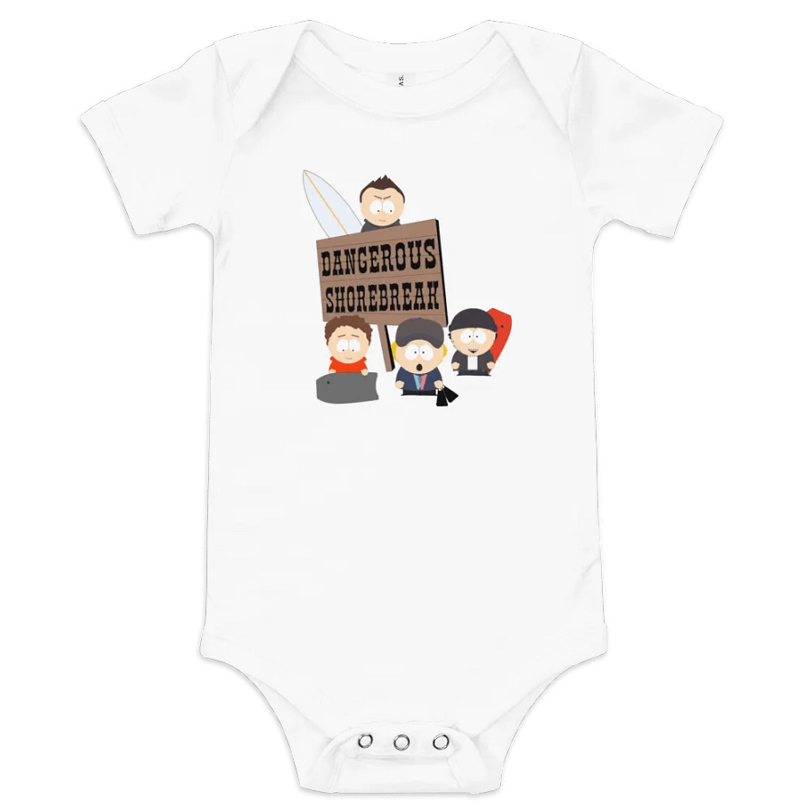 We Bodyboard // Dangerous Shorebreak Baby Bodysuit product image (1)