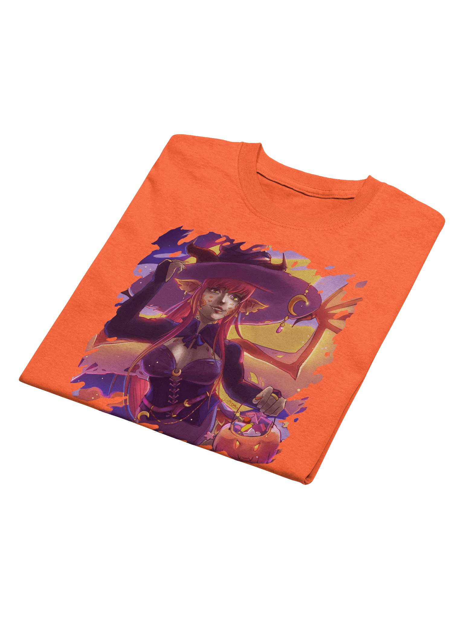 CosmicChroma Vtuber Halloween - Spooky Witch - Colorful Gildan T-Shirt - Art by CosmicChroma product image (6)