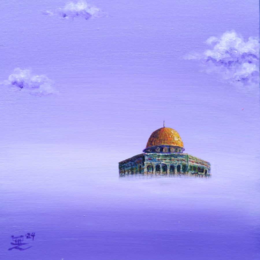 "Dome of the Rock in Purple" Painting by Deni Je product image (1)