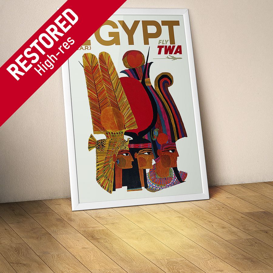 Egypt, TWA 1960 — retro vintage travel poster, retro travel art, retro travel wall art product image (1)