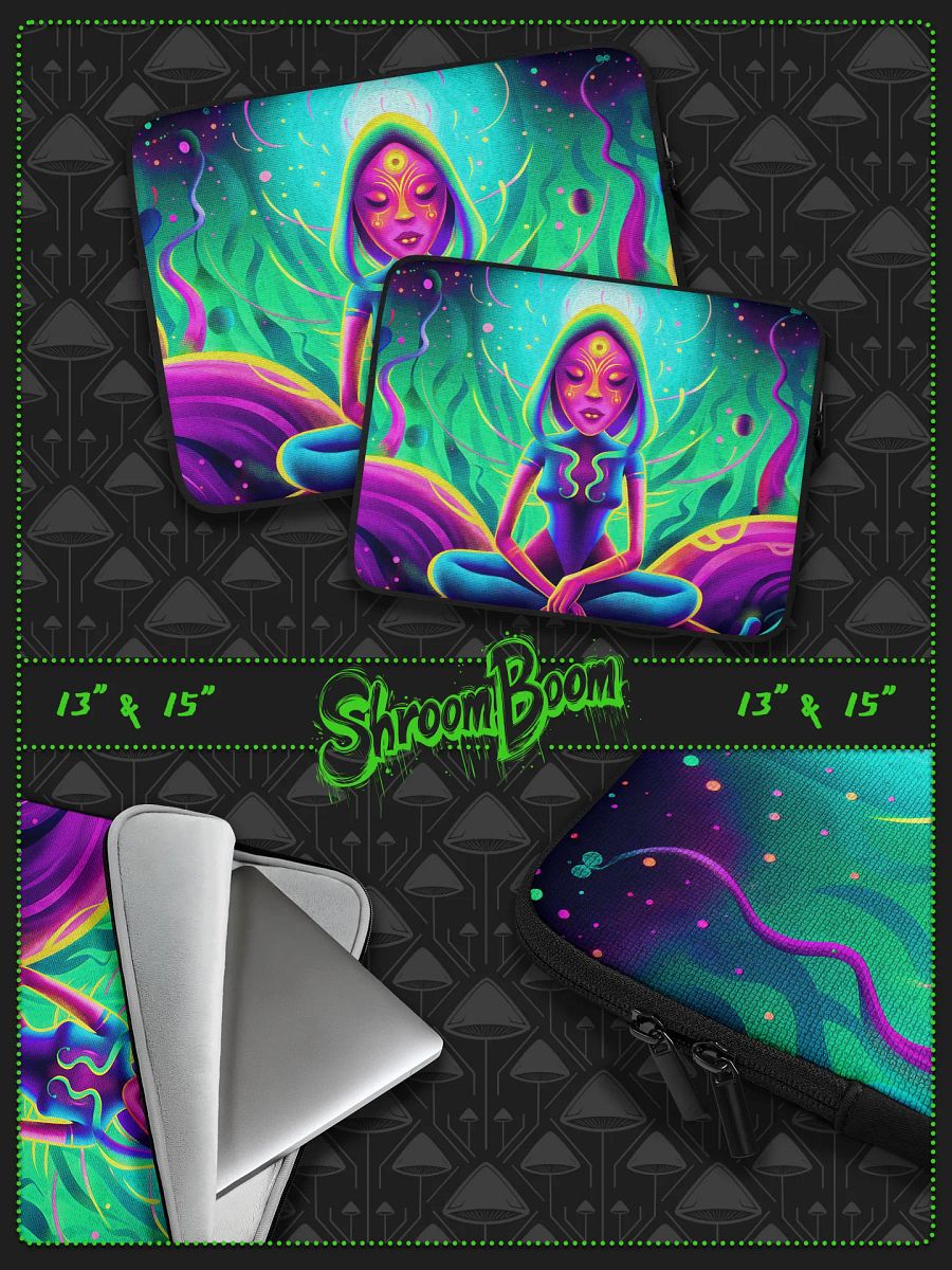 SHROOMBOOM Psychedelic Laptop Sleeve – Surreal Art Case for 13”/15” Laptops - #LTS2 product image (1)