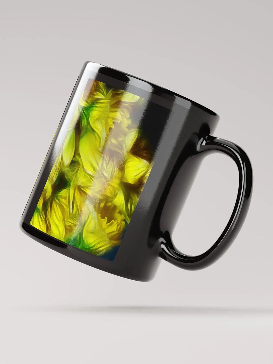 Abstracted Yellow Daffodils Black Coffee Mug product image (2)