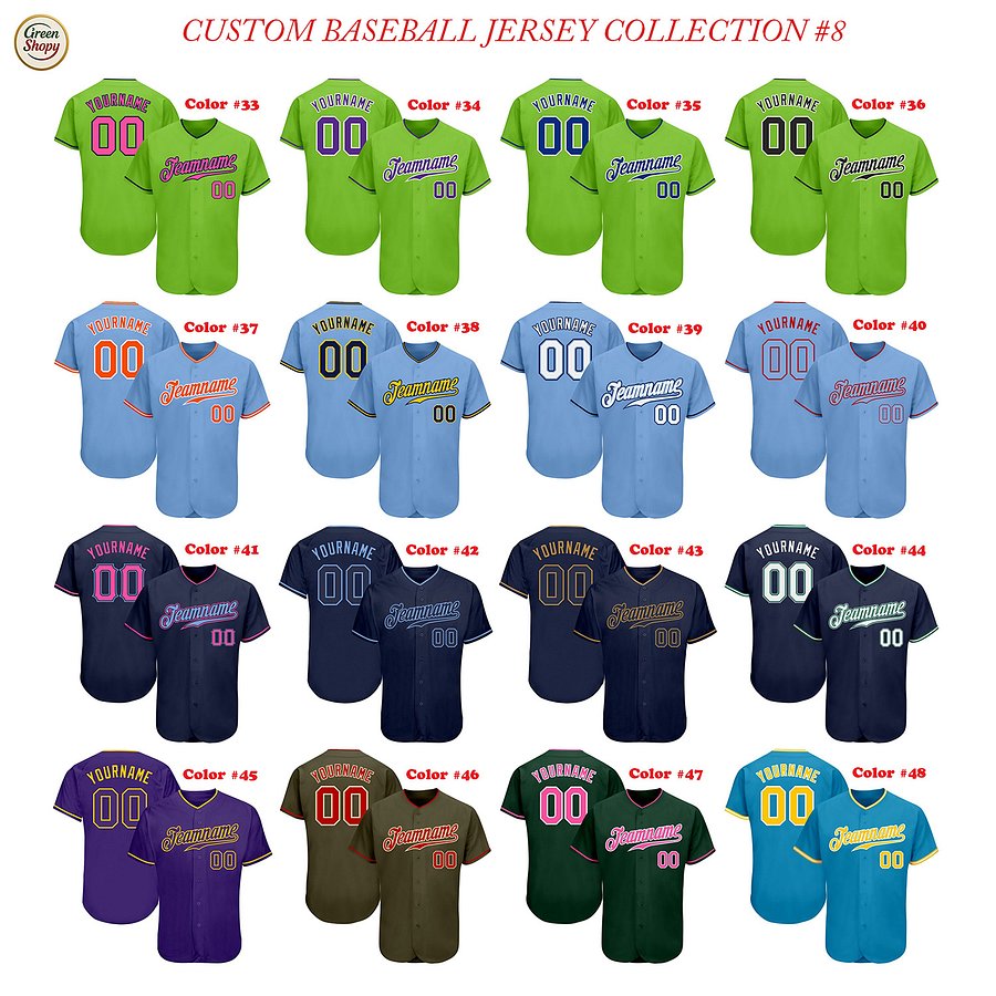 Authentic Baseball Jersey, Custom Baseball Jersey, Personalized Sport Jersey, All Color With No Lines product image (3)