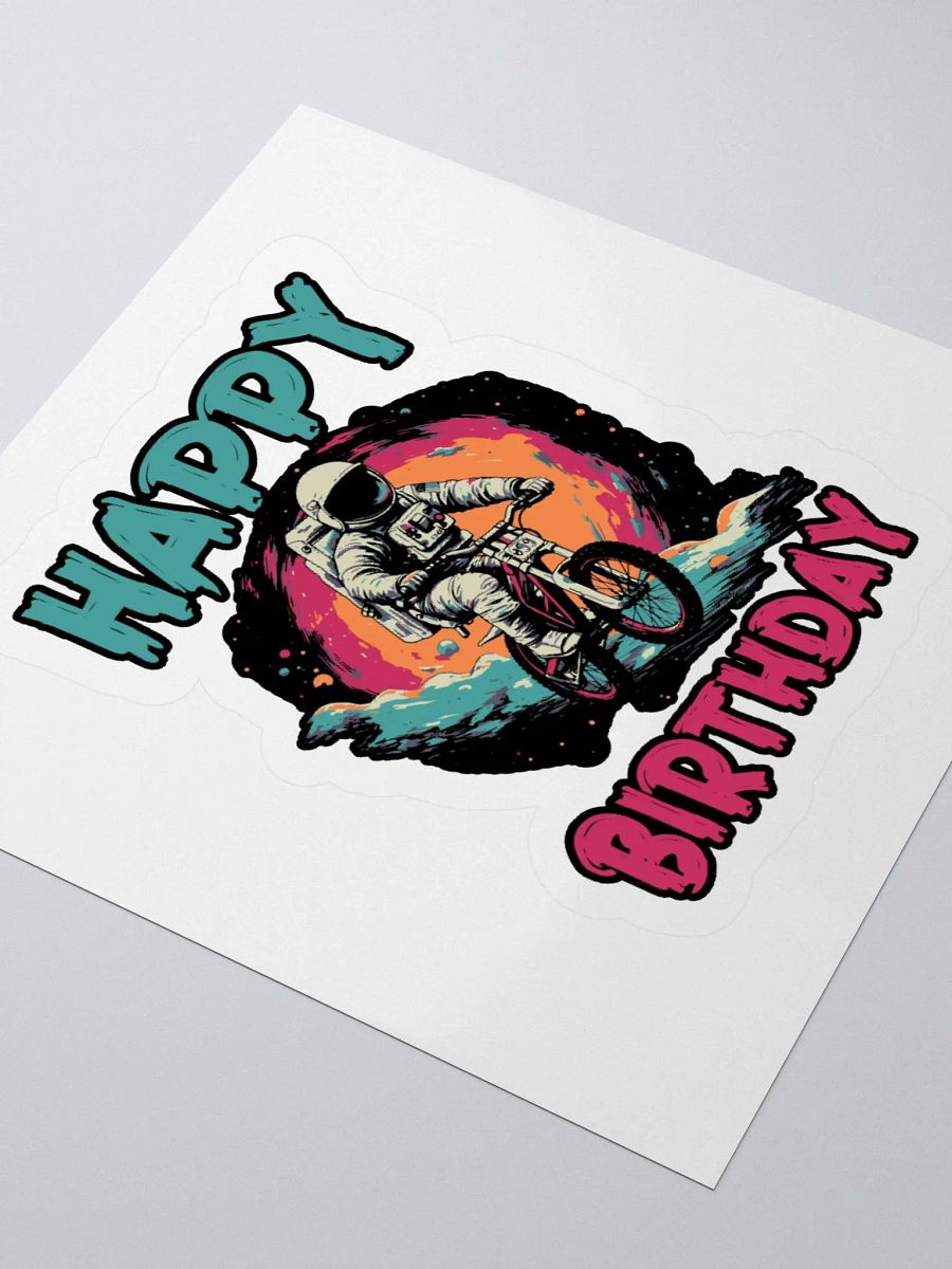 Happy Birthday (Astronaut on a Bike) Sticker product image (3)