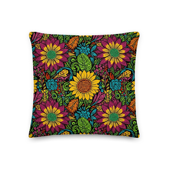 Vibrant Floral Fantasy Premium Pillow product image (3)