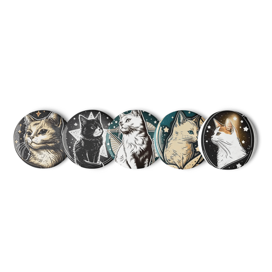 Starry Cat Pin Button Set product image (1)
