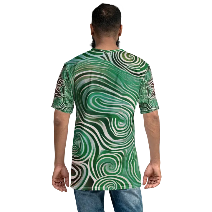 Funky Cool Green Liquid Tie-Dye Men's T-shirt product image (2)