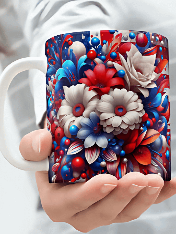4th of July Sunflower Mug Wrap – American Flag Floral Sublimation PNG Design – Patriotic Independence Day Theme – Fits 11oz & 15oz Mugs – Instant Digital Download – High-Resolution 300 DPI product image (1)