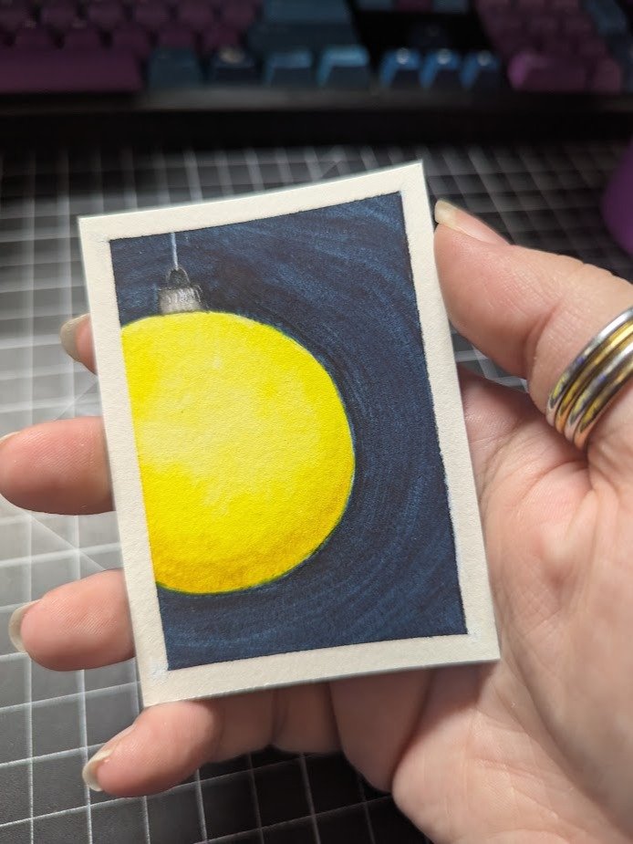ATC - Christmas Bauble 5 (Yellow) product image (1)