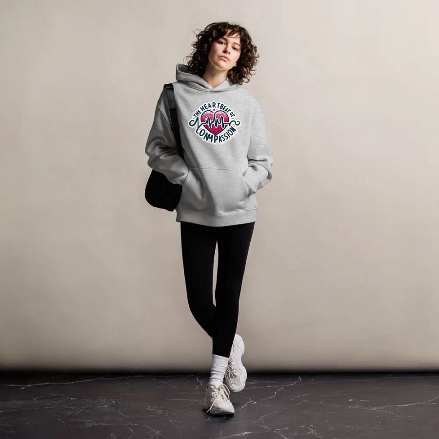 Compassionate Heartbeat Oversized Hoodie product image (38)