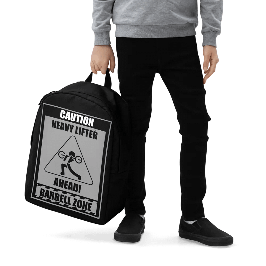 Caution Heavy Lifter Ahead Barbell Zone Backpack product image (7)