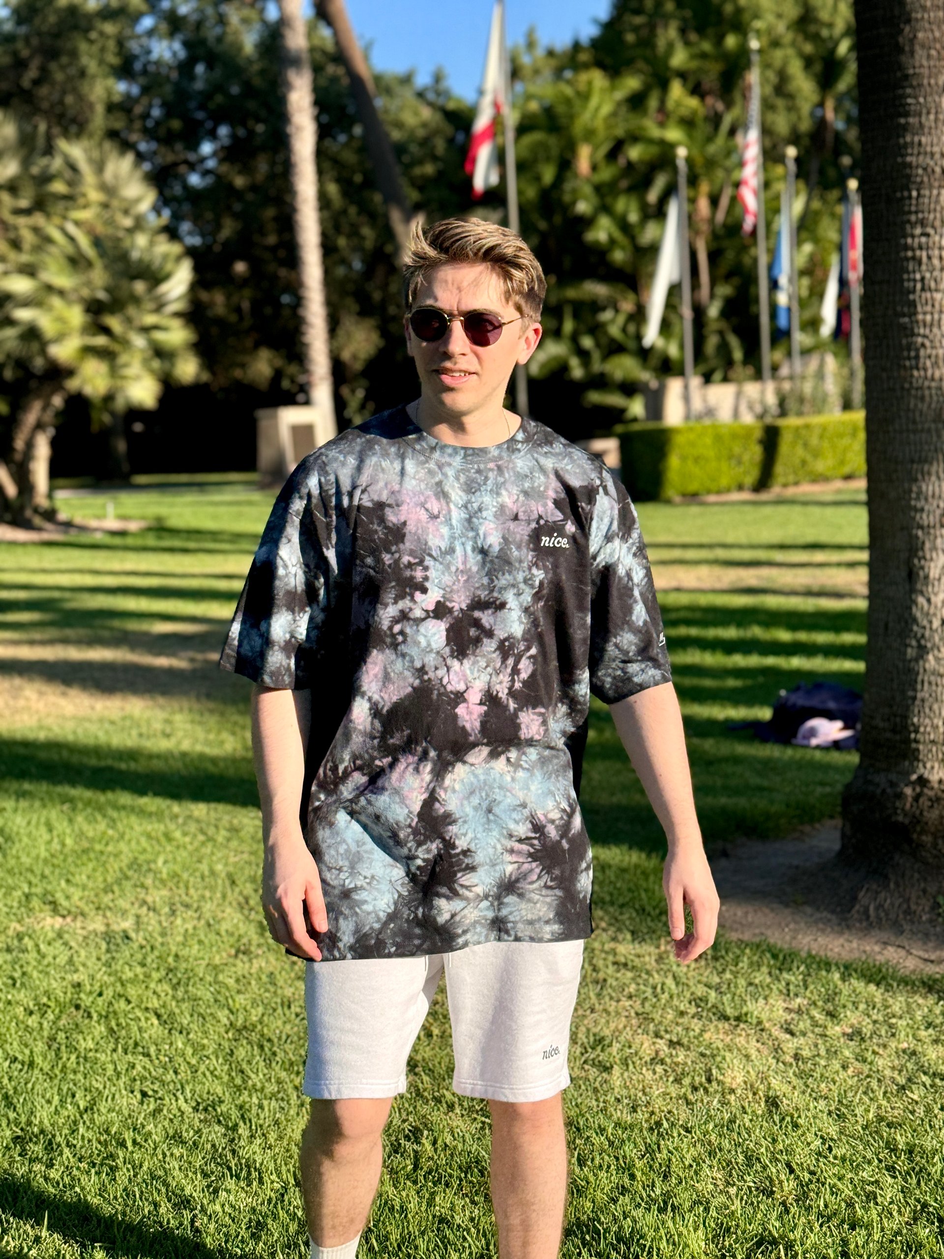 Nice. Embroidered Tie Dye Tee (Milky Way) product image (10)
