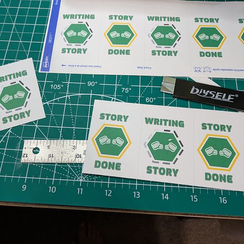 Channeling my inner kids librarian and making cards for my SGC (Super Great Challenge) that starts next week. Writing 52 stor...