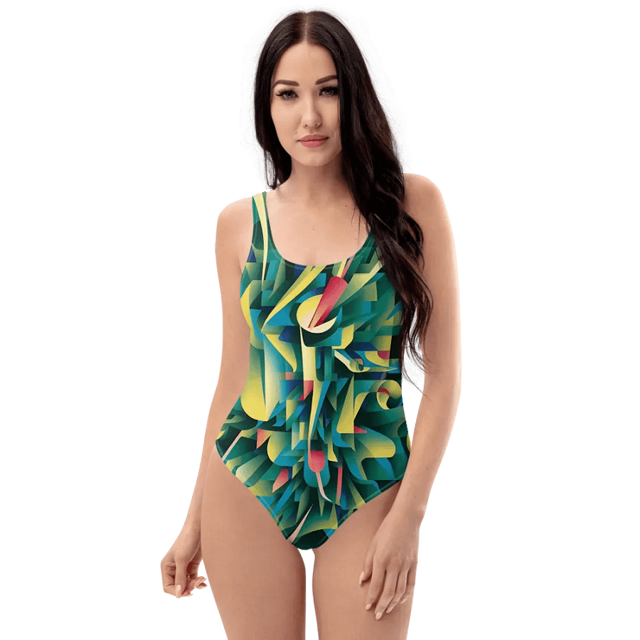 Abstract Lithographic Pattern Design one piece Swimsuit - V8 product image (5)