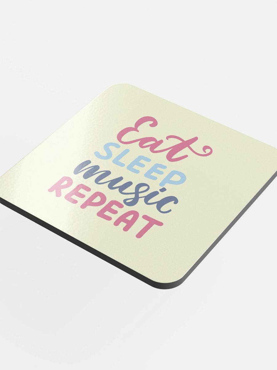 Eat Sleep Music Repeat Yellow Cork Coaster product image (4)