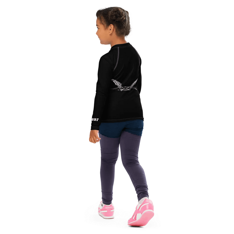 White HApex Gear White Logo Cancer Awareness Orange Ribbon. Black Kids Rash Guard product image (11)
